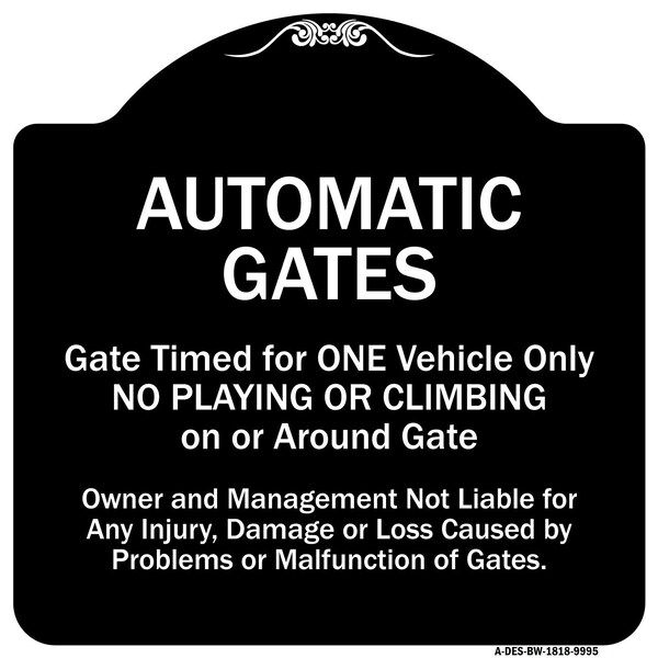 Designer Series-Automatic Gates Gate Timed For One Vehicle Only, 18" x 18", BW-1818-9995